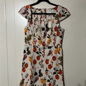 Floral Print Cap Sleeve Dress